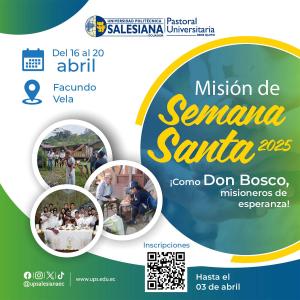 Afiche de Misiones de Semana Santa - sede Quito